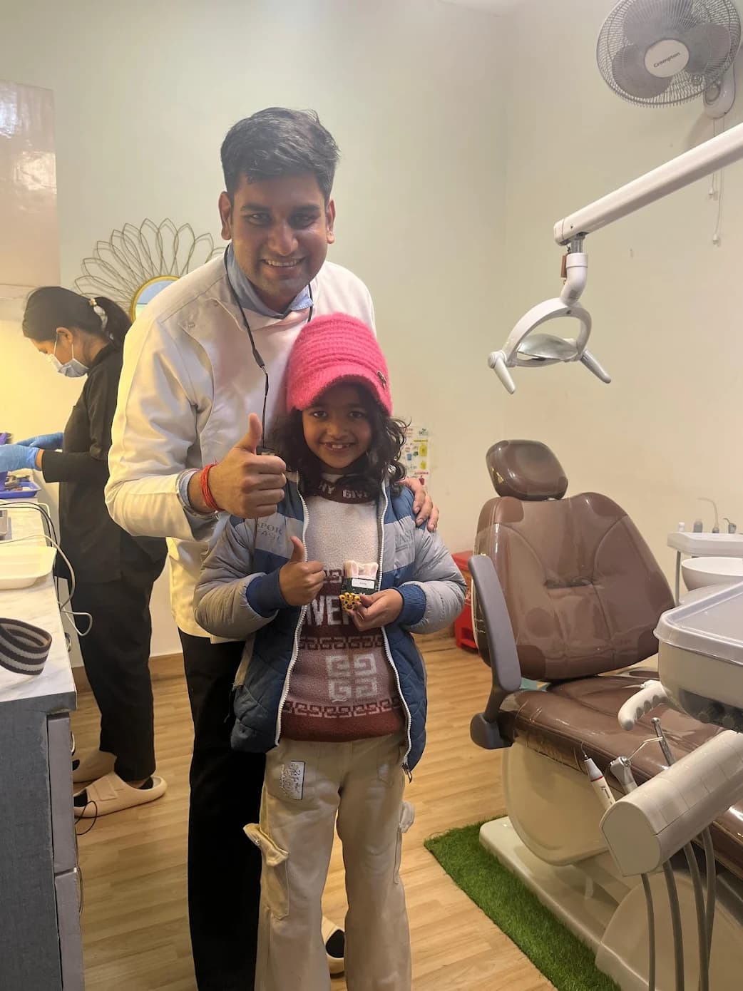 Dr Rahul with Chrishtie after treatment